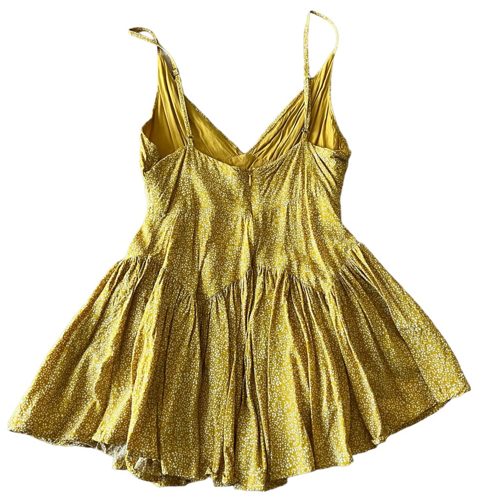 Princess Polly Romper Dress Mini White Dotted Floral Print Yellow Gold Sz 4 - Picture 3 of 6